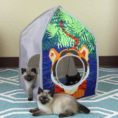Safari Jungle Collapsible Cat Toy Collection, House