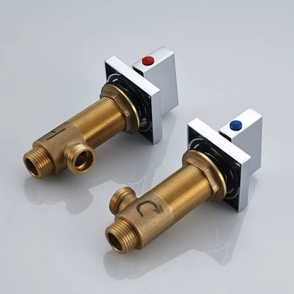 Basin Faucets Brass Polished Chrome Deck Mounted Dual Handle Hot and Cold Water Mixer Tap 3 Hole Para Bathroom Sink