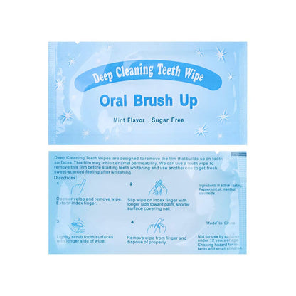 Mint-Flavored Oral Finger Wipes Teeth Whitening Wipes Oral Cleaning Wipe (100 Pcs)