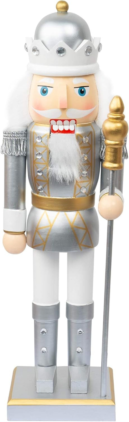 Halloween Decorations Wooden Nutcracker Figures (Silver King)