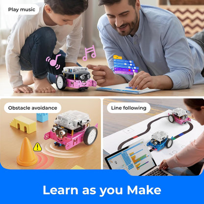 Mbot Robot Kit, STEM Projects for Kids Ages 8-12 Learn to Code with Scratch Arduino, Robot Kit for Kids, Computer Programming for Beginners Gift for Boys and Girls 8 Pink