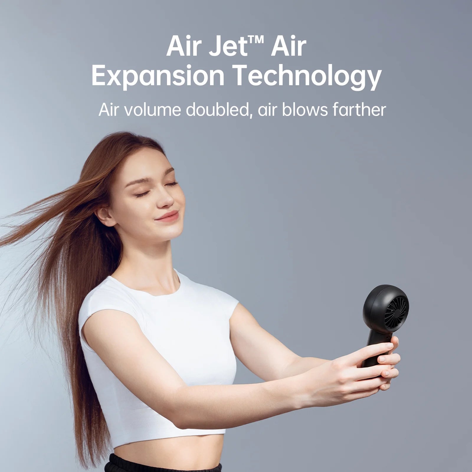Turbo Fan-Sized Portable Fan & 18H Runtime 6000Mah USB Rechargeable Fan with 5 Wind Modes for All Occasions