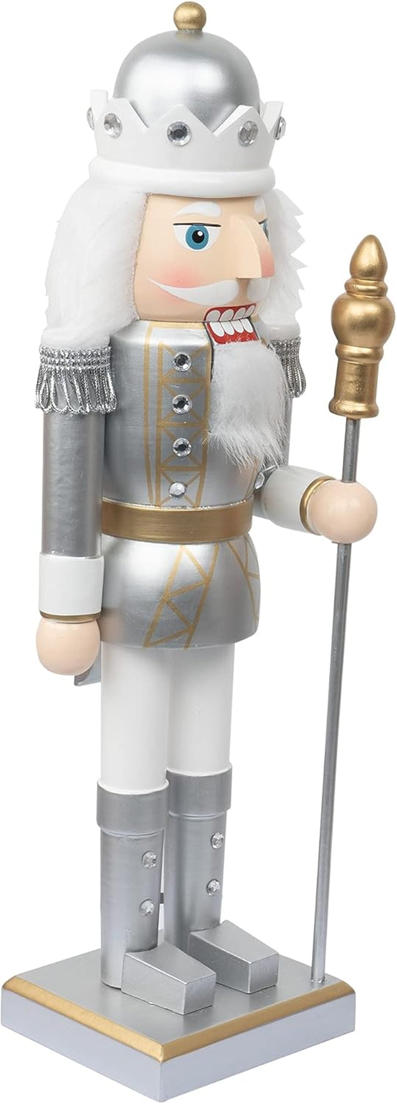 Halloween Decorations Wooden Nutcracker Figures (Silver King)