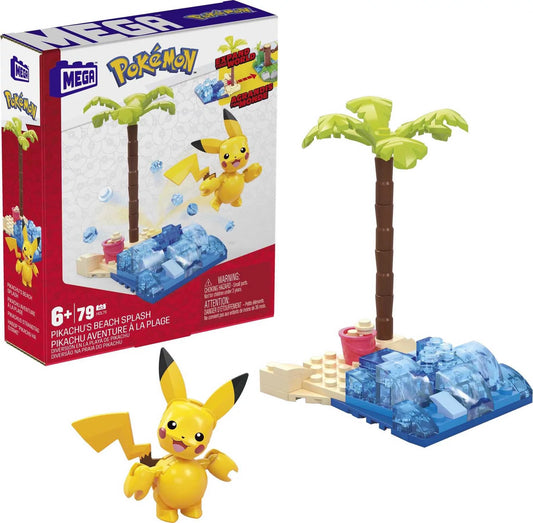 Pokemon Building Toy Kit Pikachu'S Beach Splash (79 Pieces) for Kids