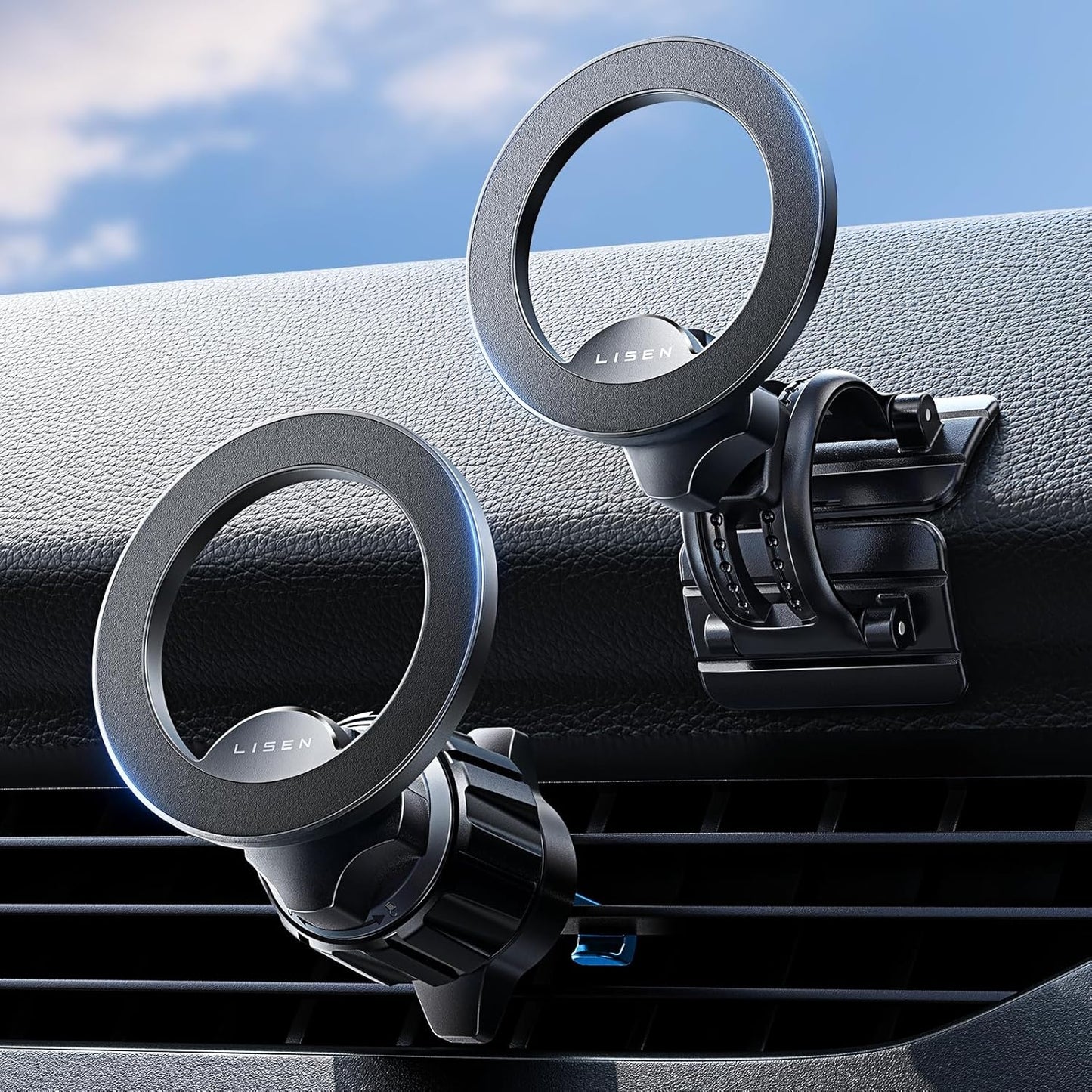 Magnetic Phone Holder for Car, Magsafe Car Mount for Iphone 17 Car Accessories for Men Women Gifts for Christmas [95% Increase Magnet] Car Vent Phone Mount RV Truck Mat Fit GPS Iphone 17 Pro Max