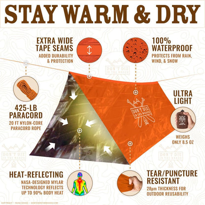 - Survival Tent - World'S Toughest Ultralight Emergency Shelter Tube Tent Made from Space Blanket Mylar