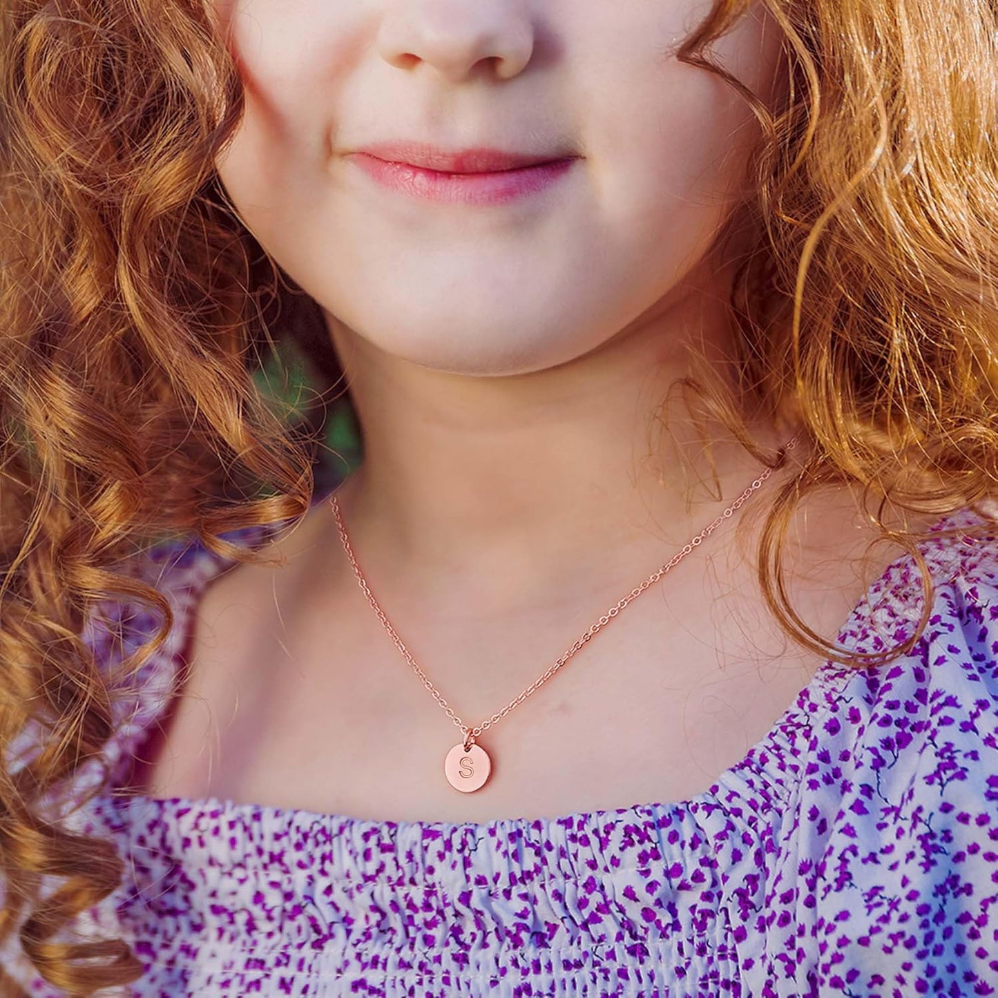 Stocking Stuffers for Teen Girls Women Kids - 14K Gold Filled/Rose Gold/S925 Sterling Silver Disc Initial Necklaces for Girls Jewelry Birthday Gifts Christmas Gifts for Grandkids Teens Women