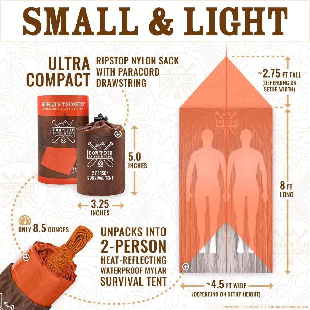 - Survival Tent - World'S Toughest Ultralight Emergency Shelter Tube Tent Made from Space Blanket Mylar