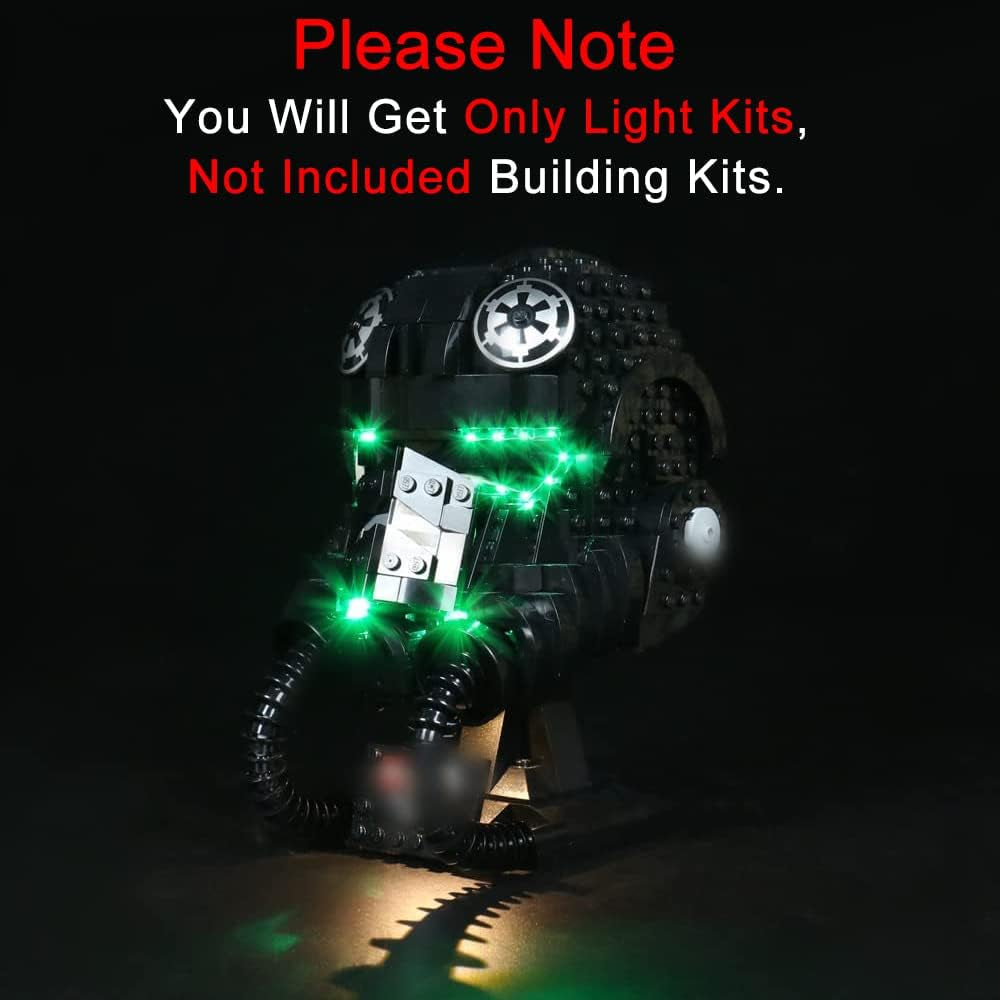 Voice Control Lighting Kit for Lego Tie Fighter Pilot 75274 Light Kit for Lego Tie Fighter Helmet Light Set Compatible with Lego 75274 (NOT Included the Lego Sets)