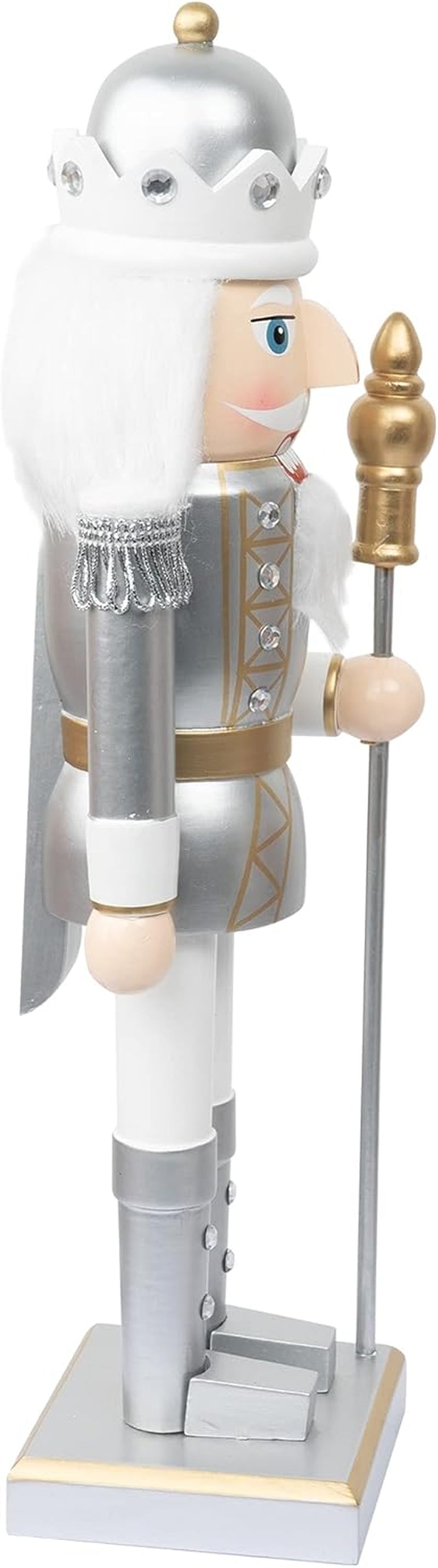 Halloween Decorations Wooden Nutcracker Figures (Silver King)