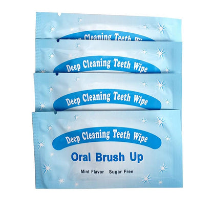 Mint-Flavored Oral Finger Wipes Teeth Whitening Wipes Oral Cleaning Wipe (100 Pcs)