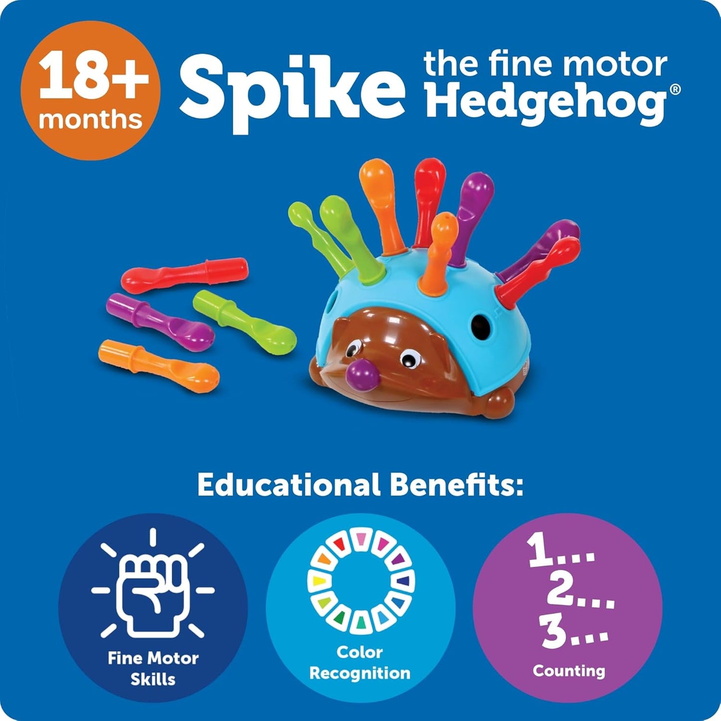 Spike the Fine Motor Hedgehog - Toddler Montessori Toys, Stacking Shape, Gifts for Boys and Girls, Sorting and Matching Skill Activities, Educational Games, Kindergarten