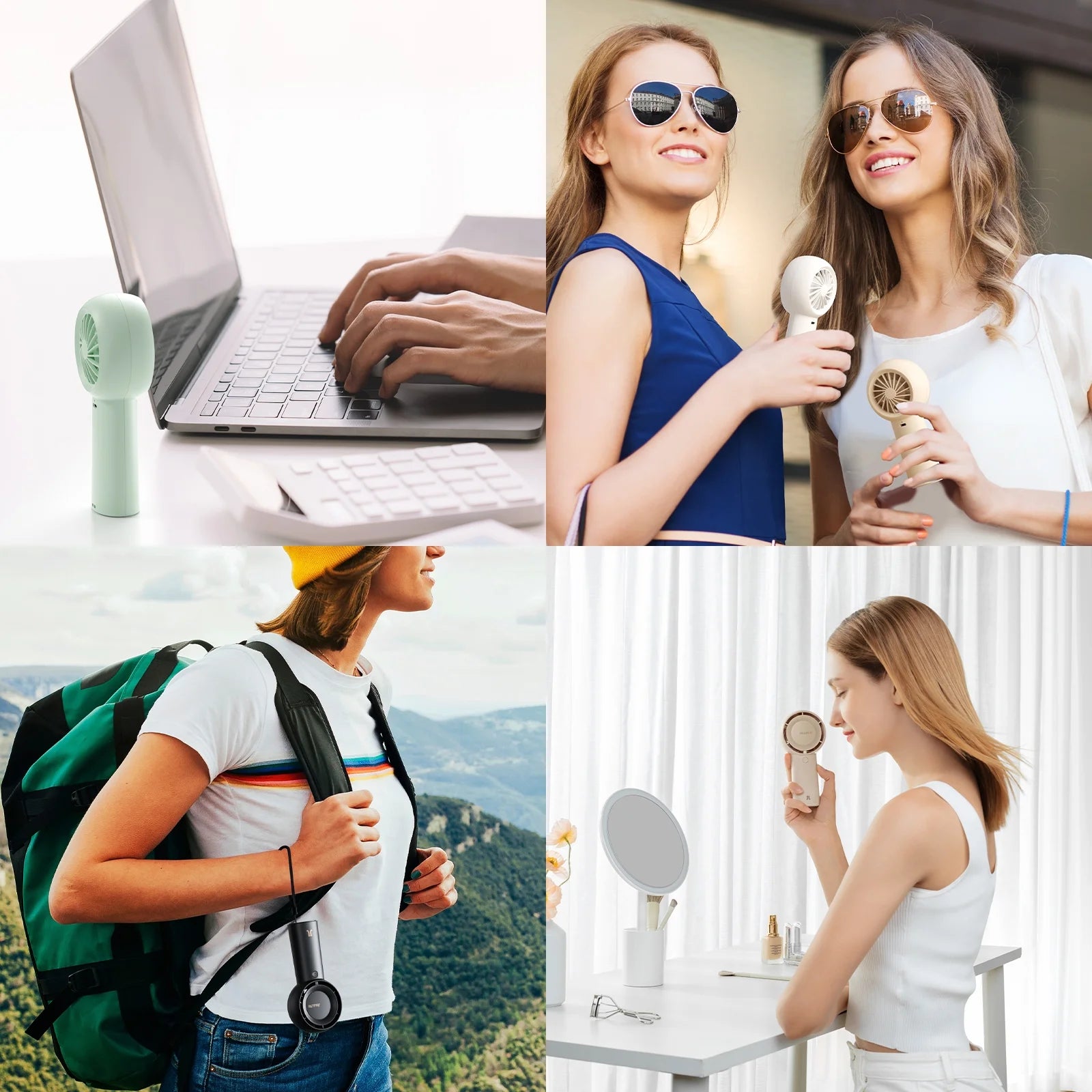 Turbo Fan-Sized Portable Fan & 18H Runtime 6000Mah USB Rechargeable Fan with 5 Wind Modes for All Occasions