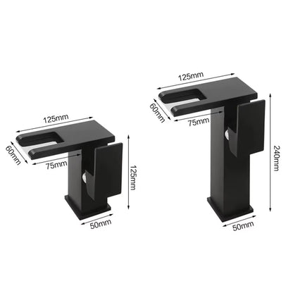 Brass Bathroom Faucet Basin Sink Faucet Waterfall Basin Faucet Led Light Bathroom Sink Faucet for Bathroom Washbasin Faucet
