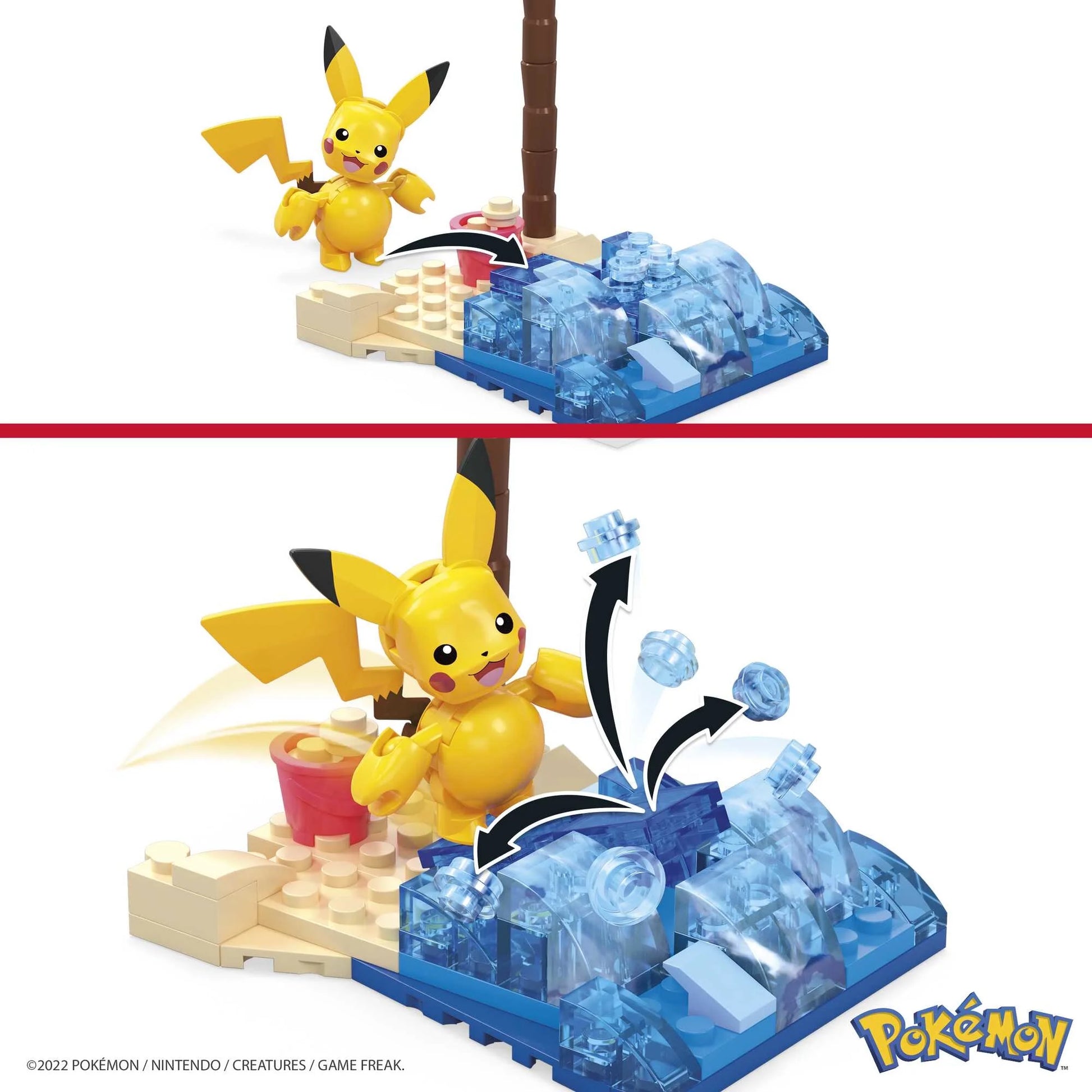 Pokemon Building Toy Kit Pikachu'S Beach Splash (79 Pieces) for Kids